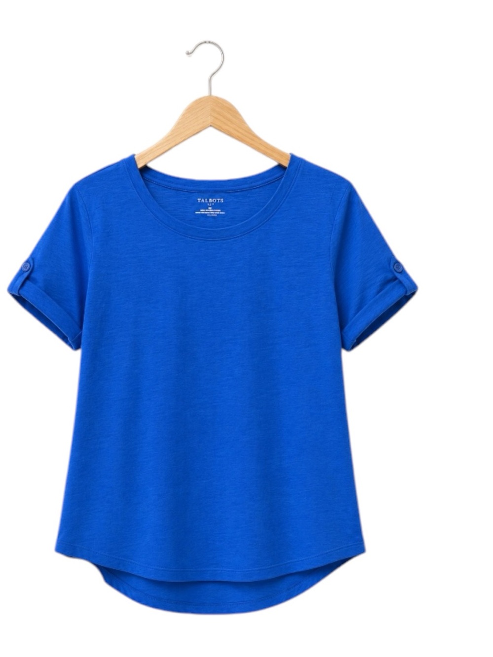 Talbots Vibrant Blue 100% Cotton Tee
